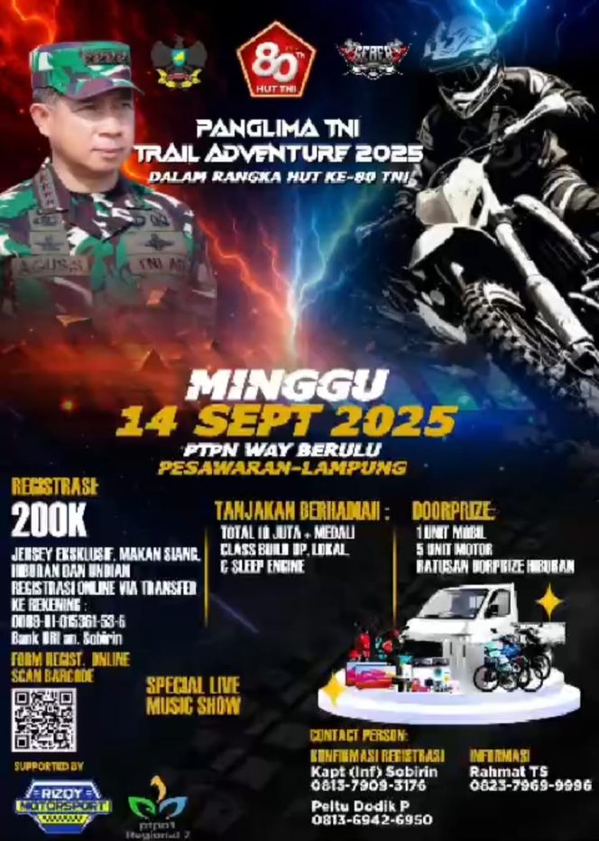 
 Ribuan Rider Ramaikan Trail Adventure 2025 HUT TNI ke-80