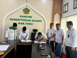 Perkuat Pembinaan Kepribadian, Lapas Muara Tebo Teken MoU dengan Kemenag Kabupaten Tebo
