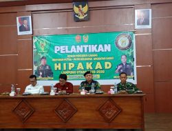 Ketua DPD Lantik Pengurus Cabang HIPAKAD Lampung Utara Di Aula Makodim 0412