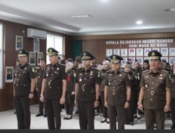 Kajari Bandarlampung Baharuddin .M .SH.MH Lantik Kastel Kaspidum. Dan Kasi Datun