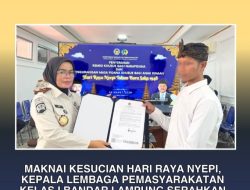 Maknai Kesucian Hari Raya Nyepi, Kepala Lembaga Pemasyarakatan Kelas I Bandar Lampung Serahkan Langsung Remisi Khusus Kepada Warga Binaan
