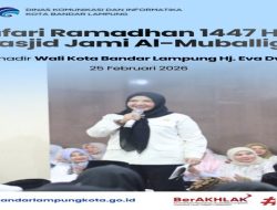 Wali Kota Bandar Lampung, Hj. Eva Dwiana Hadiri Safari Ramadhan 1447 H Bersama Gubernur Lampung di Masjid Jami Al-Muballigh Teluk Betung Utara