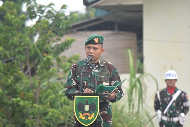 
 Pupuk Disiplin, Nasionalisme, dan Dedikasi, Prajurit dan PNS Korem 043/Gatam Ikuti Upacara Bulanan