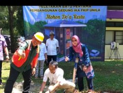 Gedung Sekretariat IKA FKIP Unila Mulai Dibangun, Ketum Bustami Zainuddin Letakkan Batu Pertama