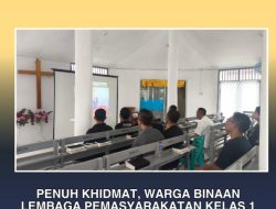 Penuh Khidmat, Warga Binaan Lembaga Pemasyarakatan Kelas 1 Bandar Lampung Ikuti Ibadah Jumat Agung Secara Daring