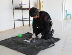 Tim Jibom Brimob Lampung Musnahkan Dua Granat Temuan di Polres Way Kanan