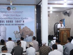 Lapas Kotaagung Gelar Salat Eid dan Pemotongan Hewan Kurban Bersama Warga Binaan