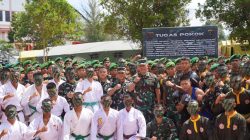 Tampilkan Kemampuan dan Disiplin, Prajurit Yonif TP 891/MS Sambut Pangdam XXI/RI