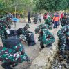 Prajurit Korem 043/Gatam Dukung Penuh Gerakan Raden Inten ASRI, Bersihkan Pantai Pasir Putih