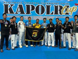 Polda Lampung Berhasil Raih 10 Medali di Kejuaraan Nasional Taekwondo Kapolri Cup 7