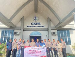 Peringati Hari Bhayangkara ke-80, Ditlantas Polda Lampung Gelar Bakti Religi di Gereja GKPS