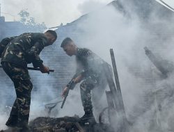 Gerak Cepat TNI Padamkan Kebakaran Rumah Warga di Tanggamus, Kerugian Ditaksir Rp300 Juta