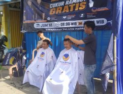 Melayani Masyarakat, NasDem Tanggamus Gelar “Cukur Rambut Gratis”