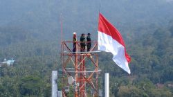 Pengibaran Merah Putih di Menara 74 Meter, Puslatpurmar 8 Teluk Ratai Kobarkan Semangat Kemerdekaan