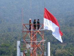 Pengibaran Merah Putih di Menara 74 Meter, Puslatpurmar 8 Teluk Ratai Kobarkan Semangat Kemerdekaan