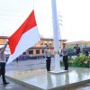 Guyuran Hujan Tak Halangi Semangat Personel Polda Lampung Peringati HUT ke-81 Kemerdekaan RI