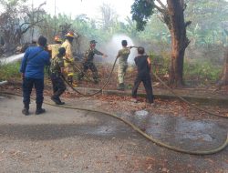 Kesigapan Babinsa Tangani Kebakaran Lahan Kosong