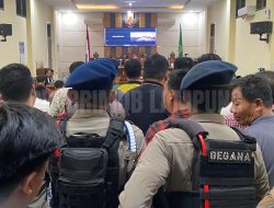 Detasemen Gegana Brimob Lampung Amankan Jalannya Sidang Putusan KPK di Pengadilan Negeri Tanjung Karang