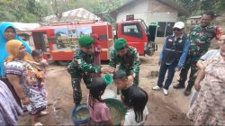 KODIM 0410/KBL Distribusi Air Bersih Serempak di Enam Titik