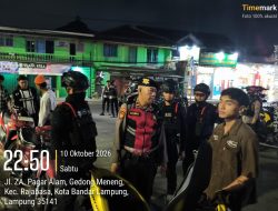 Jaga Keamanan di Malam Hingga Dini Hari, Personel Gegana Satbrimob Polda Lampung Gelar Patroli Janji Jaga